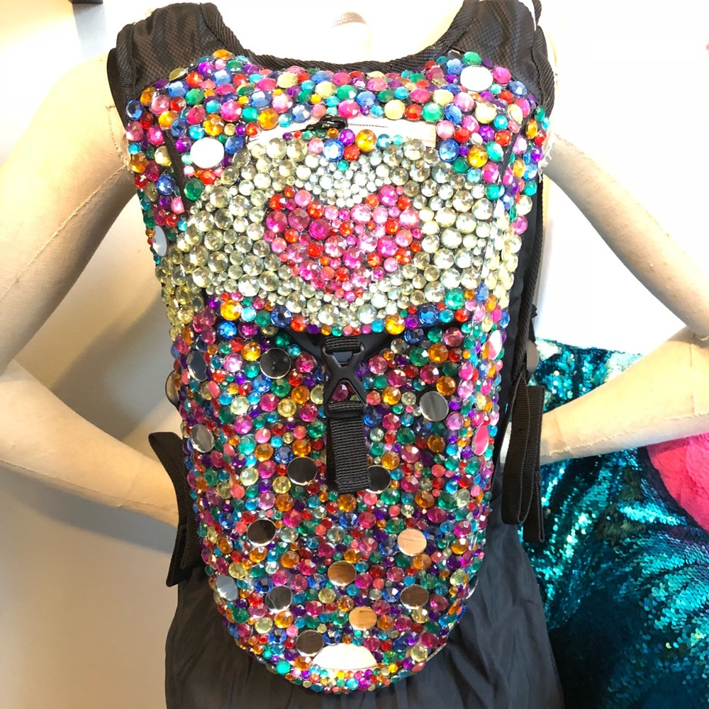 OOAK Festival Hydration Pack Embellished PLUR ❤️